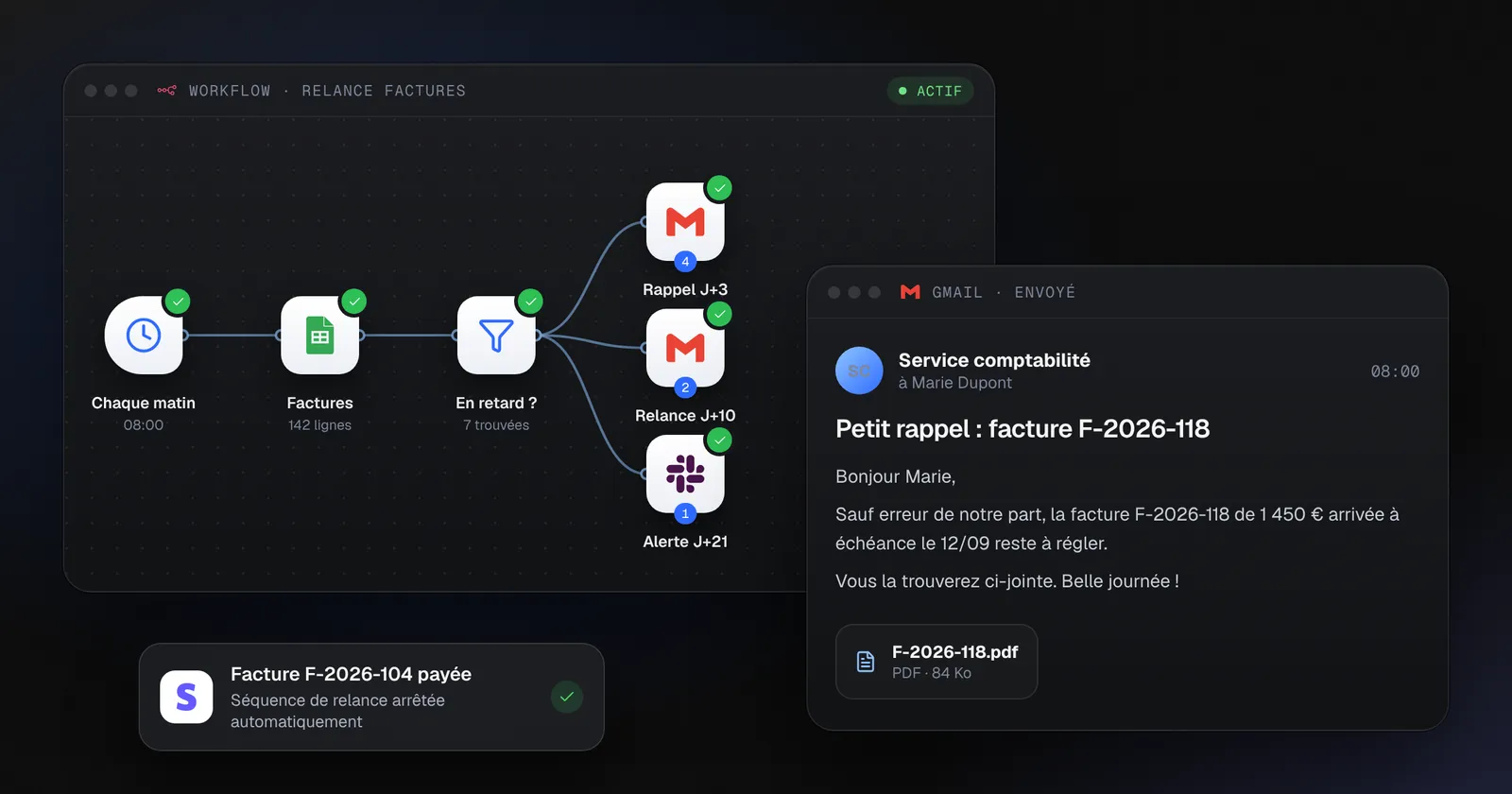 Comment automatiser la relance de factures avec n8n